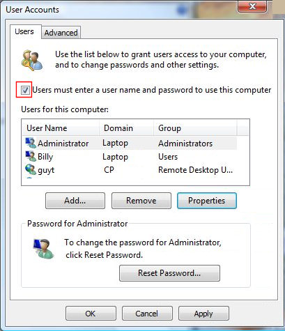 Enable Administrator Account Windows Vista